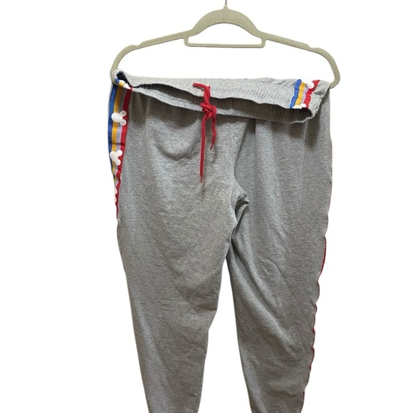 Disney Gray Joggers women L with Colorful Stripes and Disney Logo - Picture 2 of 5